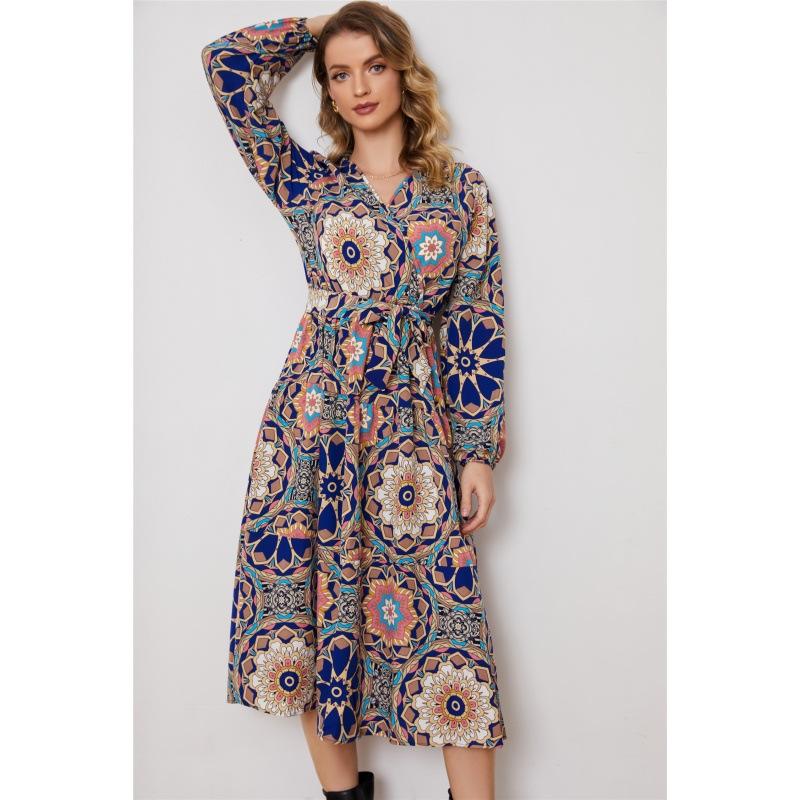 Autumn Paisley Twill Dress  | Womens Dresses & Jumpsuits Clothing Astral Blue Multi