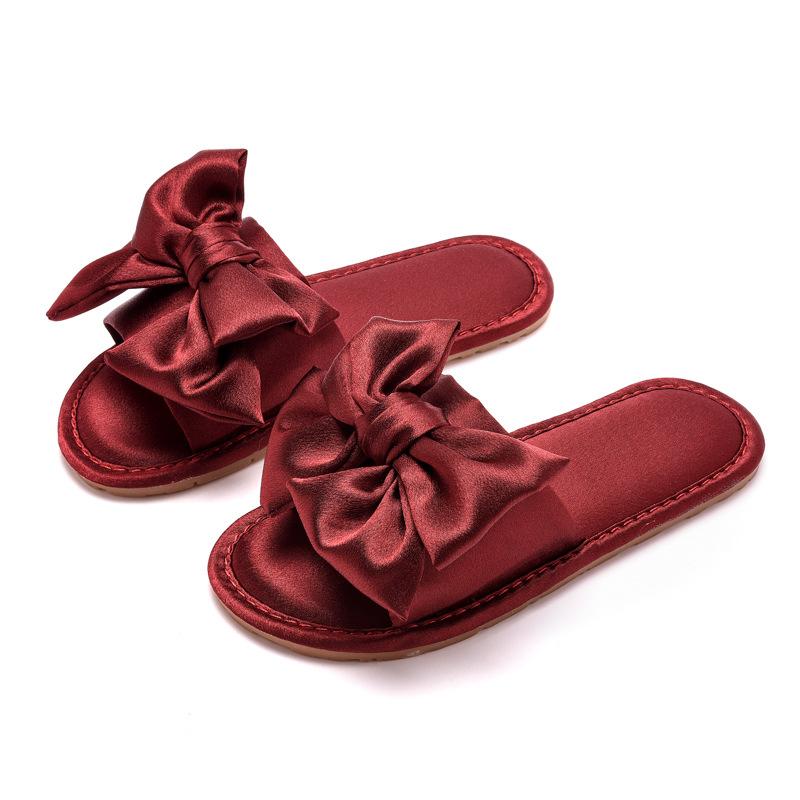 Bikini Bow Slide Sandals  | Womens Sandals Flats & Loafers Black