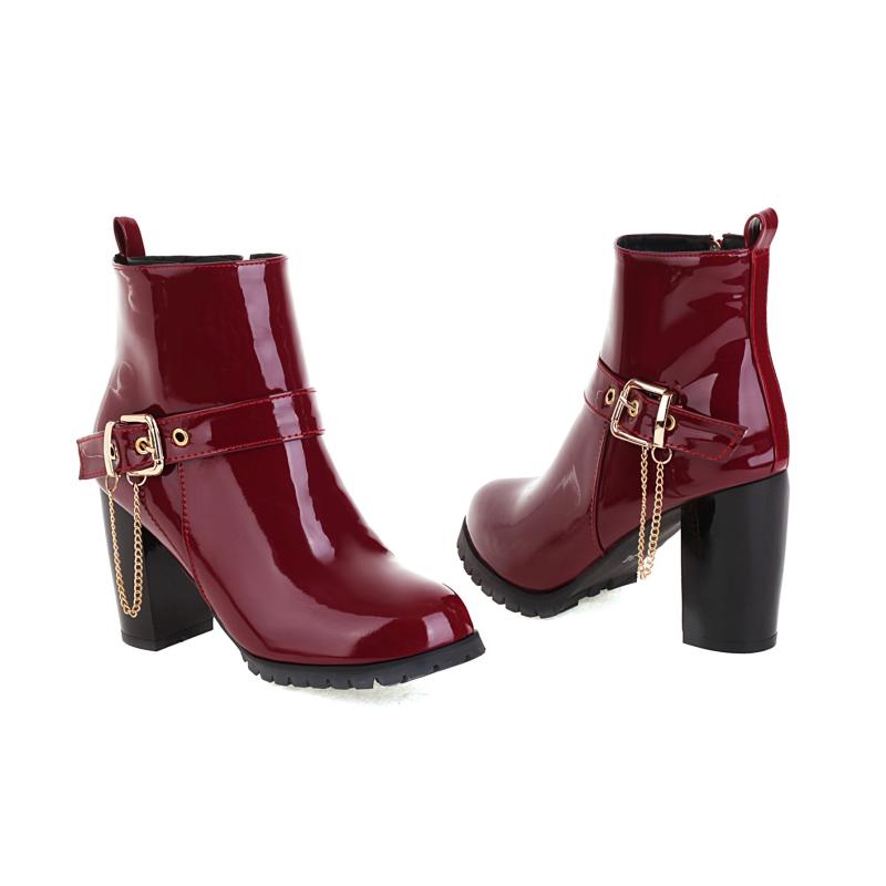 Dakota Patent Leather Zip Up Booties  | Womens Heels Boots & Booties Boots & Booties