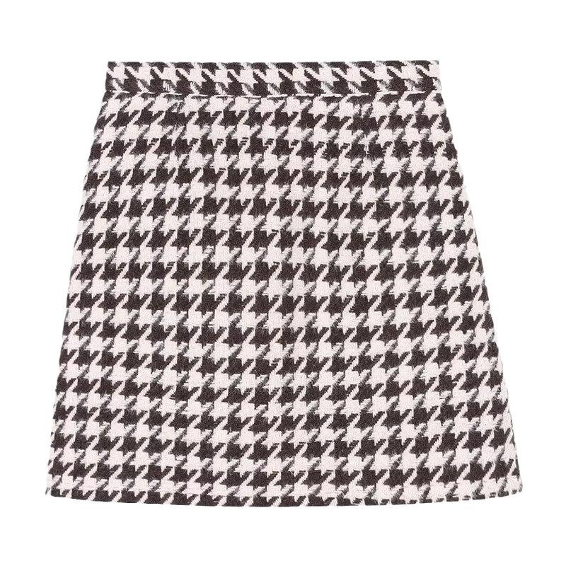 Houndstooth A-Line Skirt  | Womens Bottoms Bottoms Black